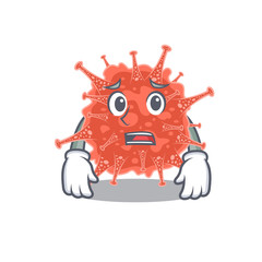 Fototapeta na wymiar Cartoon picture of orthocoronavirinae showing anxious face