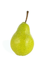 whole ripe juicy yellow pear isolated on white background