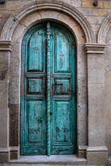Alacati streets old houses and old windmills