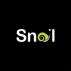 Vector image of a snail. Cosmetic snail in a simple concise design.  Snail as a logo