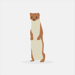Cartoon otter. Cute Cartoon otter, Vector illustration on a white background. Drawing for children.