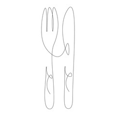 Fork and knife, vector illustration	