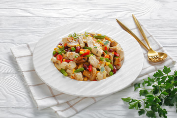 Authentic mexican vegetable mix on a white plate