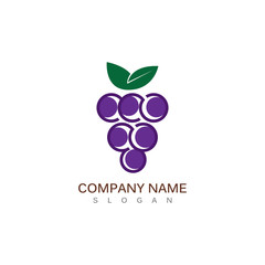 Grape fruit flat vector template icon illustration design