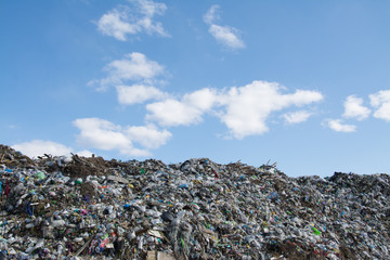 The mountain of plastic waste from urban communities and industrial districts