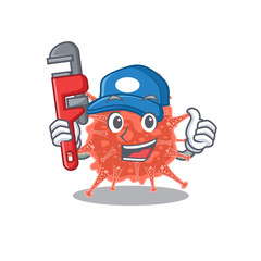 Smart Plumber orthocoronavirinae on cartoon character design