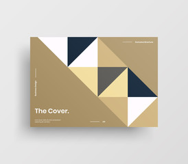 Creative business presentation vector A4 horizontal orientation front page mock up. Modern corporate report cover abstract geometric illustration design layout. Company identity brochure template.