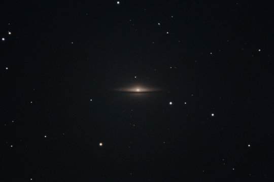 The Sombrero Galaxy Messier 104 in the constellation Virgo as seen from Mannheim in Germany.