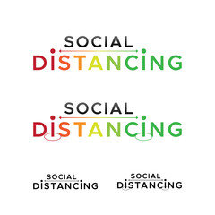 Social distancing. Coronavirus epidemic protective equipment. Preventive measures. Steps to protect yourself. Keep the 1 meter distance. Typography Vector illustration.