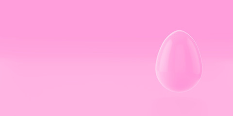 Pink easter egg on pink background