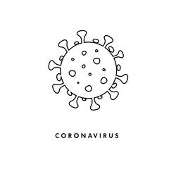 Coronavirus Bacteria Cell Icon, 2019-nCoV Novel Coronavirus Bacteria. No Infection and Stop Coronavirus Concepts. Dangerous Coronavirus Cell in China, Wuhan. Isolated Vector Icon. illustration