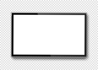 Realistic 4k ultra hd monitor. Blank tv screen.