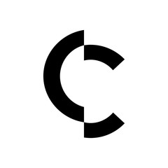 initial letter c cut off vector logo