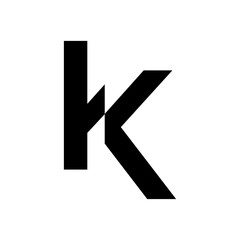 initial letter k cut off vector logo