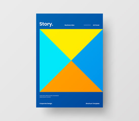 Amazing business presentation vector A4 vertical orientation front page mock up. Modern corporate report cover abstract geometric illustration design layout. Company identity brochure template.