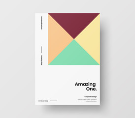 Amazing business presentation vector A4 vertical orientation front page mock up. Modern corporate report cover abstract geometric illustration design layout. Company identity brochure template.