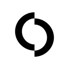 initial letter o cut off vector logo