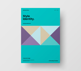 Amazing business presentation vector A4 vertical orientation front page mock up. Modern corporate report cover abstract geometric illustration design layout. Company identity brochure template.