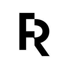 initial letter r cut off vector logo