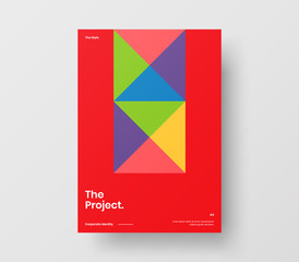 Amazing business presentation vector A4 vertical orientation front page mock up. Modern corporate report cover abstract geometric illustration design layout. Company identity brochure template.