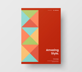 Amazing business presentation vector A4 vertical orientation front page mock up. Modern corporate report cover abstract geometric illustration design layout. Company identity brochure template.