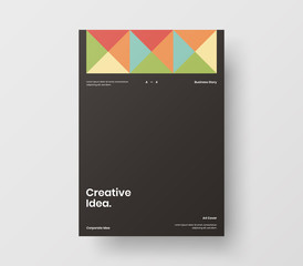 Amazing business presentation vector A4 vertical orientation front page mock up. Modern corporate report cover abstract geometric illustration design layout. Company identity brochure template.