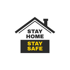 Stay home, stay safe. Stop coronavirus, quarantine banner. Vector sign for covid-19 prevention. Vector illustration