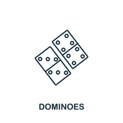 Dominoes icon from hobbies collection. Simple line element Dominoes symbol for templates, web design and infographics