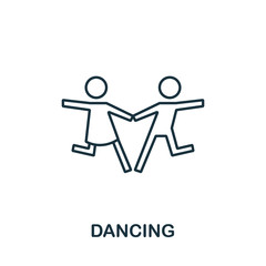 Dancing icon from hobbies collection. Simple line element Dancing symbol for templates, web design and infographics