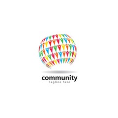 Global community, network and social icon design