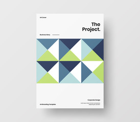 Amazing business presentation vector A4 vertical orientation front page mock up. Modern corporate report cover abstract geometric illustration design layout. Company identity brochure template.