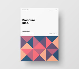 Amazing business presentation vector A4 vertical orientation front page mock up. Modern corporate report cover abstract geometric illustration design layout. Company identity brochure template.