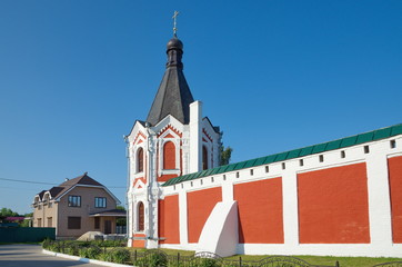 St. Nicholas-Elijah chapel and the wall of the Transfiguration monastery. The city of Murom, Vladimir region, Russia