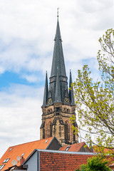 Medieval gothic tower in Wernigerode, Germany