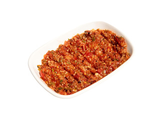 Tomato paste. Ingredients garlic, green pepper, spices.