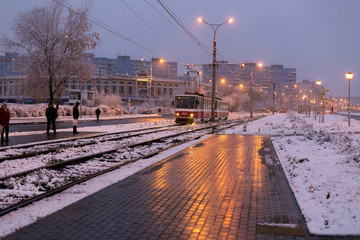 morning city in winter