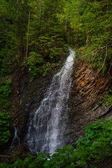 Waterfall in the Carpathian Mountains, Transcarpathian