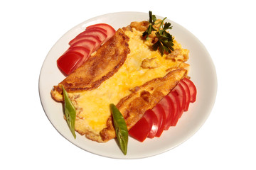 omelets and vegetables for breakfast