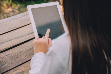 Working women stay home use tablet work at home and meeting with team online by internet,WFH concept