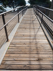 Bridge for handicapped visitors of the castle in wheelchairs