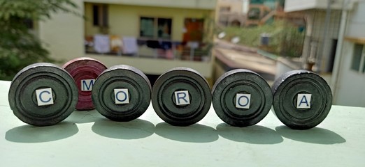 dumbbells in gym