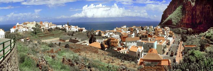 Fototapeta na wymiar Insel La Gomera, Gemeinde Agulo, Kanarische Insel, Spanien, Europa, Panorama