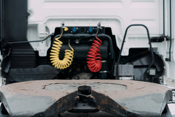 truck for transportation. transport company. truck connection system