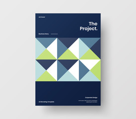 Amazing business presentation vector A4 vertical orientation front page mock up. Modern corporate report cover abstract geometric illustration design layout. Company identity brochure template.