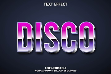 Obraz premium Disco text effect, modern retro alphabet