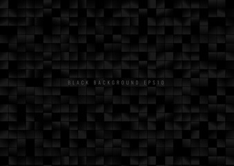 Abstract pattern black square grid pixels on dark background.