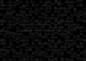 Abstract pattern black square grid pixels on dark background.
