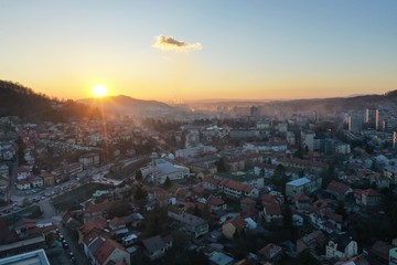 Tuzla, Bosnia & Herzegovina View form sky at main square