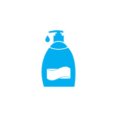 Antibacterial hand sanitizer, disinfection  icon in flat design isolated