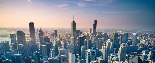 Fototapeten Chicago city skyline, USA © surangaw